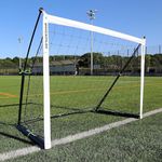 QUICKPLAY Kickster PRO Soccer Goal & Base Weight for Elite Soccer Training on Turf, Hardfloors or Grass [Single Goal] (8 x 5')