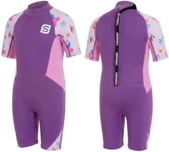Kids Wetsuit for Girls, 2mm Thermal Neoprene Shorty Wet Suit for Swimming Surfing Snorkeling