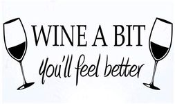 Wine A Bit You'll Feel Better Wineglass Home Decor Vinyl Wall Sticker Removable Home Decoration for Dinning Room 58X24Cm