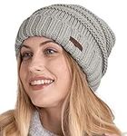 Brook + Bay Slouchy Beanie Winter Hat for Women - Slouch Oversized Large Baggy Cable Knit Hats - Warm & Cute Chunky Knitted Cap for Cold Weather - Stylish & Trendy Snow & Ski Beanies for Ladies