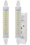 Long Life Lamp Company 2 x R7S 118mm LED Bulb J118 Halogen Linear Replacement 10W 6000k for Flood Lights SL2P