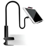 LikeStar® Universal Flexible Long Arm Metal Lazy Mobile Holder Stand for Desk, Bed, and Table – 360° Adjustable Clip Mount Compatible with All Smartphones – Strong Grip & Durable Design (Black)