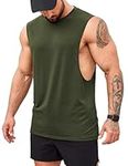 COOFANDY Tank Top Men's Gym Bodybuilding Shirts Sleeveless Muscle Shirts Men, Army Green (1 Piece), XL