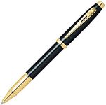 SHEAFFER 100 Black Lacquer Rollerball Pen with Gold-Tone Trim