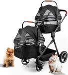 Foldable Double Pet Stroller for 2 