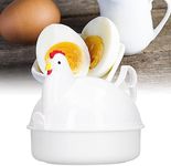 Microwave Oven 4 Eggs Boiler, Microwave Egg Steaner with Handle & Safety Buckle & Aluminum Inner Layer, Steamer Gadgets Cook Soft & Hard Boiled Egg (Chicken Shape 4.8 * 5.1In)