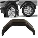 Trailer Fenders, Single Frosted Black Flat Top Fenders, Diamond Tread Plate Tandem Axle Trailer Fenders, Compatible with14 to 16 Wheels, Fits Utility Trailers, RV, Yacht, ATV