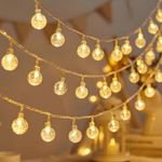 GadgetGlam Crystal Bubble Ball String Light 16 LED, 11.5 Feet Bubble Ball Fairy Mini Globe Light for Diwali Christmas, Birthdays, Party, Festival Decoration, Corded Electric (Warm White)(Pack of 2)