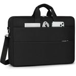 RAINSMORE Laptop Bag 15.6 Inch Slim Briefcase Waterproof Laptop Case for Men Women Lightweight Computer Bag for Travel Business Work, Black