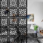 OLIVE TREE Room Partitions Hanging Room DIY Divider Panel Modern Hanging Screen Partition for Decorating Bedding, Dining, Study and Sitting Living -Room, Hotel - Black-6010