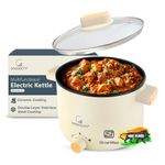 Goodscity Multipurpose Electric Kettle with Ceramic Coating 1.2L| Multi Cooker Kettle Boil, Steam, Fry, Saute|Multi Cook for Water, Egg, Tea,Soup,Coffee,Babyfood| Hostel,Travelling| 600W|1Year Waranty