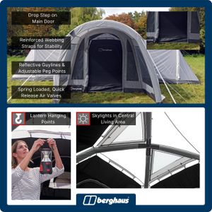 Berghaus 9-Man Air Tent, Grey – Kepler Family Camping Shelter