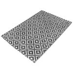 Dreamscene Geometric Outdoor Garden Trellis Rug Area Floor Large Mat Reversible Weather Water Proof Easy Clean UV Decking Lawn Patio Carpet - Grey White - 120 x 170cm