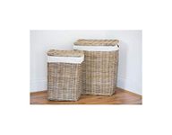 Sustainable Furniture UK Ltd - Regular and Jumbo Natural Wicker Laundry Basket | pair