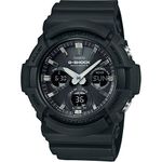 Casio Gents 52.00mm Solar Watch with Black Analogue - Digital dial and Black Rubber Strap Strap GAW-100B-1AER