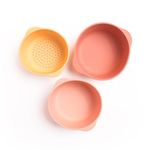 Inspire My Play - 3 x Silicone Nesting Bowls and Sieve - Perfect Accessories for Sensory PlayTray - Tuff Tray Accessories - Early Development & Activity Toys - Montessori Learning Toys