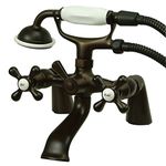 Elements of Design Nuvo ES2675X Charleston Deck Mount Clawfoot Tub Filler with Hand Shower, 6-1/2", Oil Rubbed Bronze