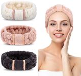 DOOBO 3 Pack Women's Spa Microfiber Skincare Headbands for Face Washing, Makeup Removal and More (Pink, White, Black)