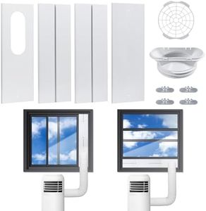 Portable Air Conditioner Window Vent Seal Kit with Universal Coupler, Adjustable Portable AC Vent Kit for Vertical & Horizontal Sliding Window, Fit for All AC with 5.9 & 5.1 Inch Diameter Exhaust Hose