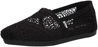 TOMS Womens Moroccan Corchet Alpargata Loafer Flat, Black, 7.5 UK