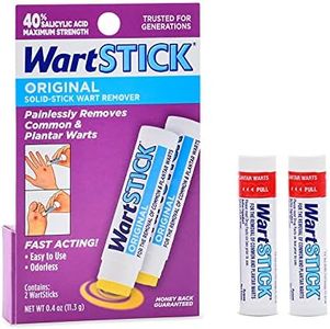 WartStick Maximum Strength Salicylic Acid Solid-Stick Common and Plantar Wart Remover 2 Pack, 0.4 Oz