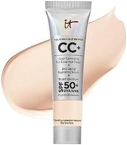 IT Cosmetics Your Skin But Better CC+ Cream Travel Size, Fair Light - Color Correcting Cream, Full-Coverage Foundation, Hydrating Serum & SPF 50+ Sunscreen - Natural Finish - 0.406 fl oz