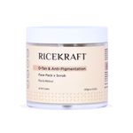 RiceKraft Twin Action De Tan Face Pack plus scrub for Skin Nourishing and Exfoliating, For Korean Glass Skin, For Oily Skin, Acne & Pimples, All Skin Types, For Men and Women - 100 gm