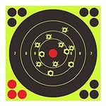 Hybsk Targets - 8 Inch Reactive Splatter Self Adhesive Shooting Targets Bright Fluorescent Yellow Upon Impact- Gun - Rifle - Pistol - Airsoft - BB Gun - Pellet Gun - Air Rifle (50 pcs-New)