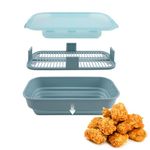 COOK WITH COLOR Collapsible Batter Bowl - Mess Free Breading Shaker Container - Perfect for Fried Fish, Fried Chicken, Onion Rings, Wings & More