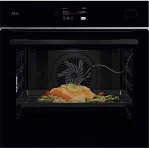 AEG TB8SB73ZAB Multifunktionsofen, 70 l, Dampfreinigung, 25 Funktionen, 119 automatische Programme, Thermalsonde, Dampfgaren, Touchscreen, Teleskopschienen, WLAN-Konnektivität, Schwarz