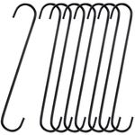 8 Pack S Hooks Heavy Duty 12 Inch Large S Shape Hooks for Hanging Plant Pots and Pans Steel Metal Hanger Hooks Black Long S-Hooks for Hanging Clothes, Plants, Bird feeders, Garden Indoor Outdoor