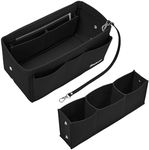 Simboom Felt Bag Organizer Insert, 2in1 Tote Insert Handbag Liner, 3 Sizes, 7 Colors (Black, XL)