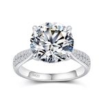 Elio Passero 1.5CT Moissanite Engagement Rings for Women,Women's Solitaire Engagement Moissanite Promise Rings 925 Sterling Silver with 18K White Gold Plated,Wedding Band Moissanite Ring Size 7