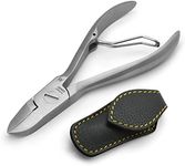 GERmanikure p126 - Toenail Pedicure Nippers in Leather Case FINOX Surgical Stainless Steel Nail Clippers German Toe Nail Cutter Solingen