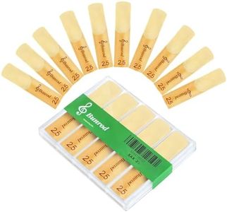 10 Pack Professional Alto Saxophone Reeds 2.5 with Plastic Box, Thinner Reed Tip Traditional Alto Sax Reeds for Saxophone Beginner and Player