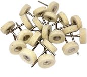 Yasumai Mounted Wool Felt Polishing Buff Wheels with Mandrel for Rotary Tools 2.35mm Shank Pack of 20