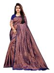 Vedant Vastram Women's Designer Banarasi Litchi Silk Saree For Women (Pankhudi), Navy