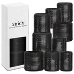 xnicx 9 pcs Self Grip Hair Rollers Set,Heatless Curlers Hair Rollers for Long Short Hair,No Heat Hair Curlers to Sleep In,Salon Hairdressing Curlers,3 Sizes Hair Rollers in 1 set Black