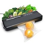 Vacuum Sealer Machine Lychee Food Saver Sealer Vacuum Packing Machine 6 IN 1 Powerful Vacuum Air Sealing System for Sous Vide and Food Storage with 20 Vacuum Sealer Bags, Dry & Moist Food Modes, Black