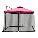 7.5-10ft Black Patio Umbrella Mosquito Netting, Polyester Mesh Net Screen with Zipper Door and Adjustable Rope for Outdoor Patio Tables Cantilever Offset Hanging Market Umbrellas