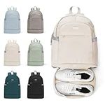 Small Gym Backpack For Women with Shoes Compartment & Wet Pocket,Large Waterproof Travel Backpack Men,Sports Swimming Backpack Gym Bag（Beige）