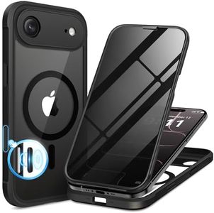BERFY for iPhone Air Case, Compatible with MagSafe, Built-in Privacy Screen Protector, Camera Protection, Shockproof Full Body Phone Case 6.5", Clear Black