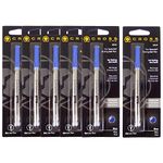 Pack of 6 Cross Rollerball Refills Medium Tip Blue Ink Crossaa