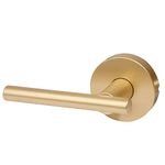 Designers Impressions Kain Design Satin Brass Dummy Non Turning Euro Door Lever Hardware for Closet Doors (Non- Functioning)