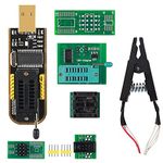 Dealikee SOIC8 SOP8 Test Clip EEPROM Flash BIOS USB +1.8V Adapter + Soic8 Adapter Programmer Module Kit Set for EEPROM 93CXX / 25CXX / 24CXX + CH341A 24 25 Series