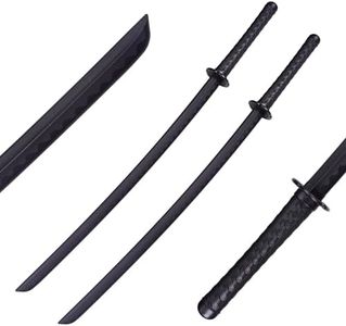 anatak Polypropylene Katana Sword - Japanese Training Samurai Sword, Blunt Longsword, Martial Arts Practice, Safe, Easy, Cosplay, Black, Dragon, Fire, for Men Women and Childre, Two Black