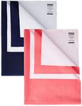 Amazon Brand - Solimo Baby Water Resistant Dry Sheet Small 70cm x 50cm Navy Blue and Dark Pink