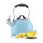 Chantal 1.8 QT Kettle, Oolong Series, Premium Enamel on Carbon Steel, Whistling, Even Heating & Quick Boil (Light Blue)