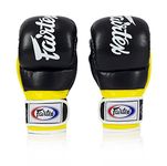 Fairtex FGV18 Muay Thai Boxing Gloves for Men, Women & Kids| MMA Gloves for Martial Arts|Made from Micro Fiber is Premium Quality, Light Weight & Shock Absorbent Boxing Gloves-XLarge, Black/Yellow