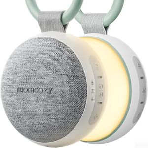 Momcozy Machine à Bruit Blanc Portable pour Bébé avec Veilleuse Intégrée - 20 Sons Apaisants Professionnels, Batterie Rechargeable, Haut-parleur Bluetooth, Thérapie Sonore pour Nouveau-nés